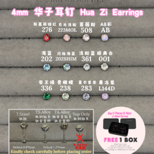 4mm 华子耳钉 Hua Zi Crystal Earrings [TOP]