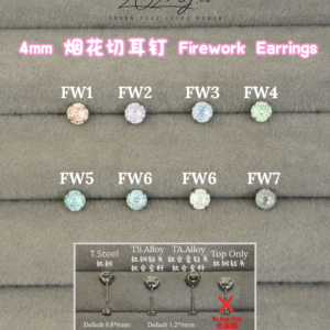 4mm 烟花切耳钉 Firework Zircon Earrings [TOP]