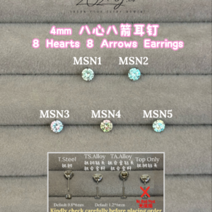 4mm 八心八箭锆石耳钉 8 Hearts 8 Arrows Zircon Earrings [TOP]