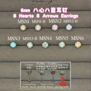 6mm 八心八箭锆石耳钉 8 Hearts 8 Arrows Zircon Earrings [TOP]